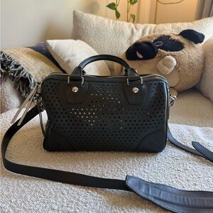 rag & bone Black Perforated flight Satchel
